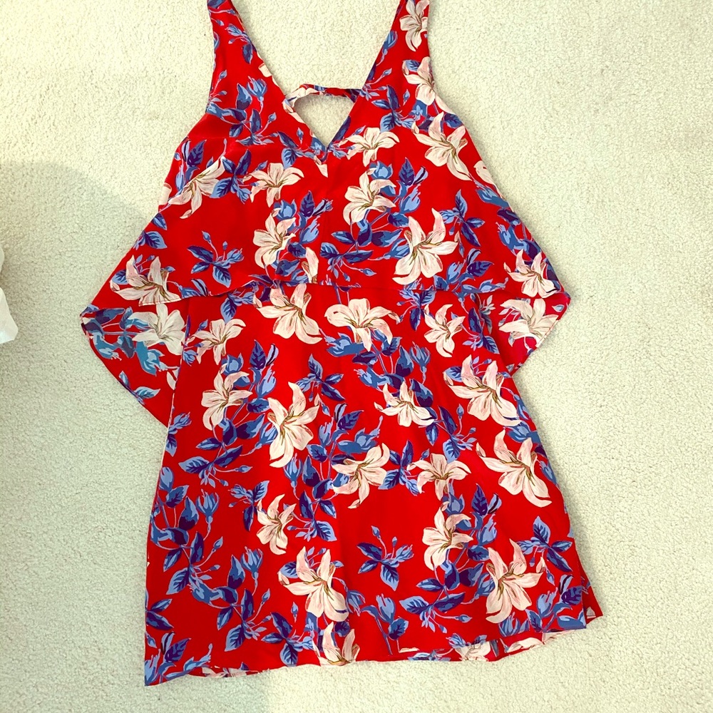 Red floral dress